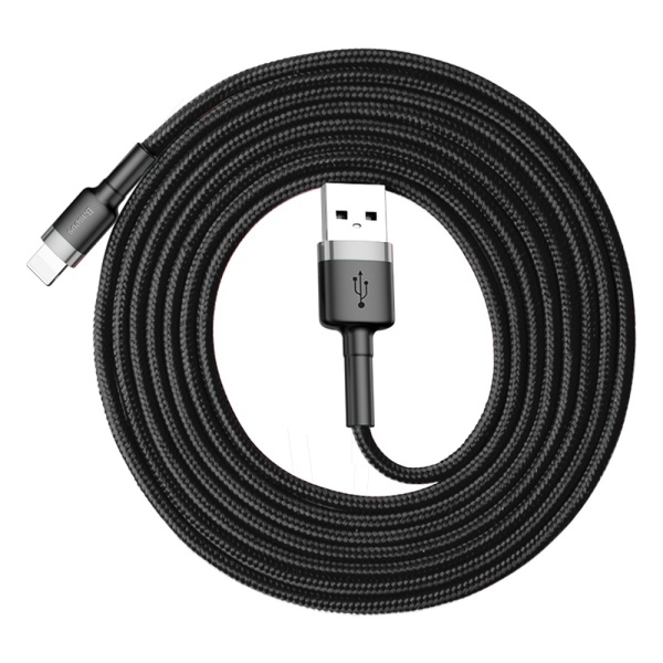 Cablu Baseus Cafule Cablu Din Nailon Durabil USB / Lightning QC3.0 1.5A 2M Negru CALKLF-CG1